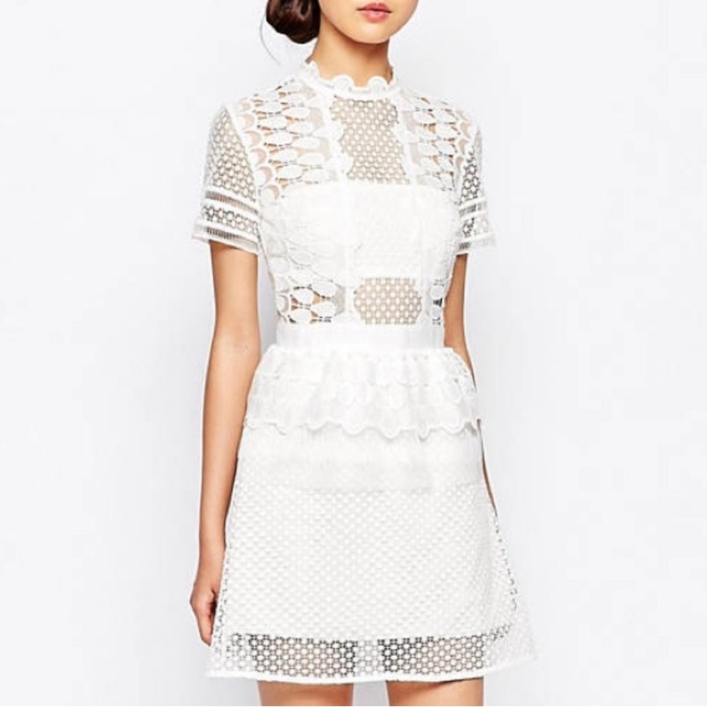 Elegant White Lace Dress
